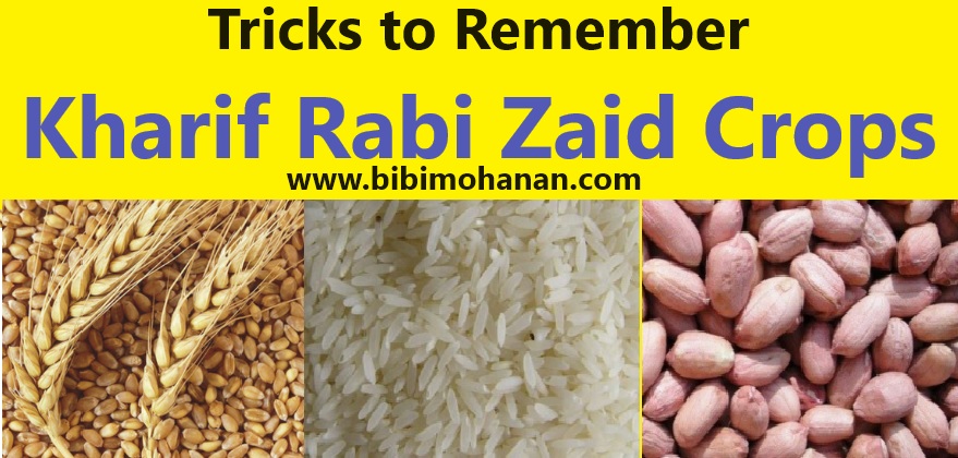Tricks to Remember Kharif Rabi Zaid Crops