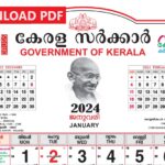 Kerala Calender 2024 PDF