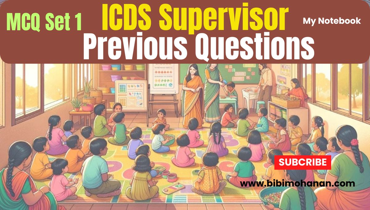ICDS Supervisor Previous Questions mcq 1