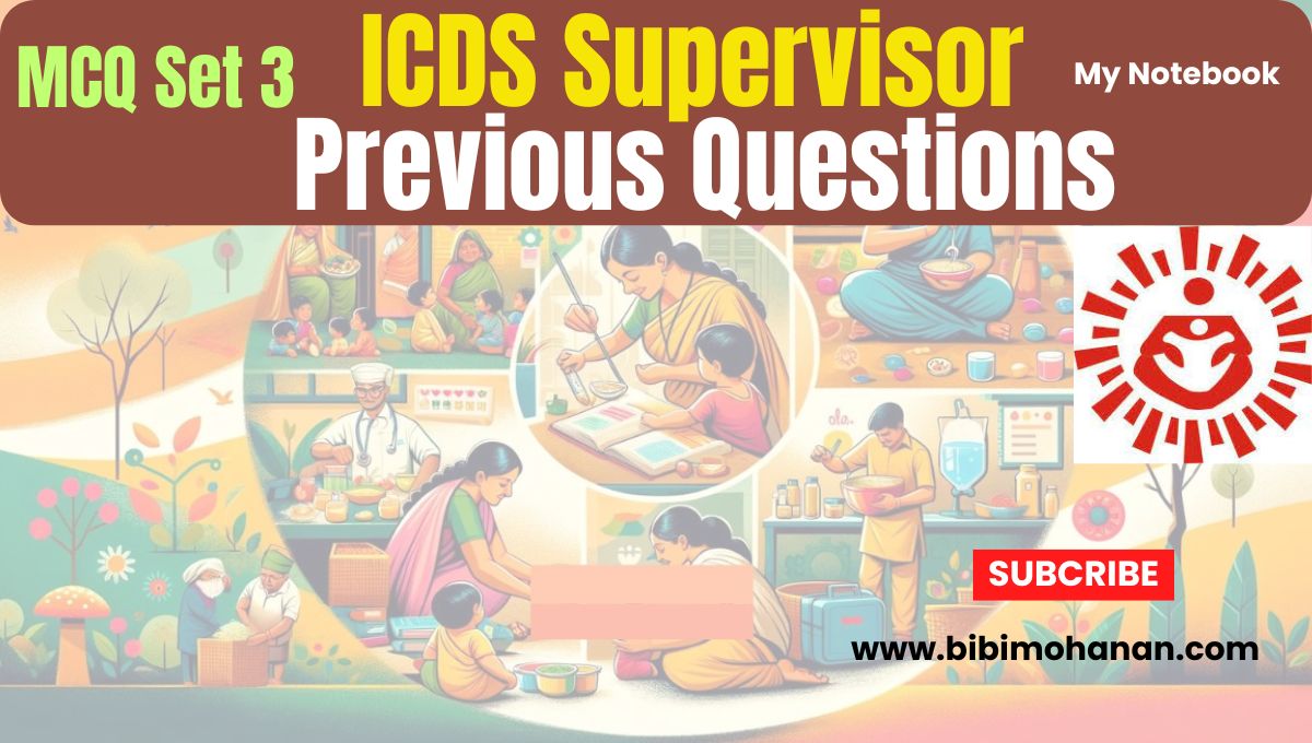 ICDS Supervisor Previous Questions mcq 3