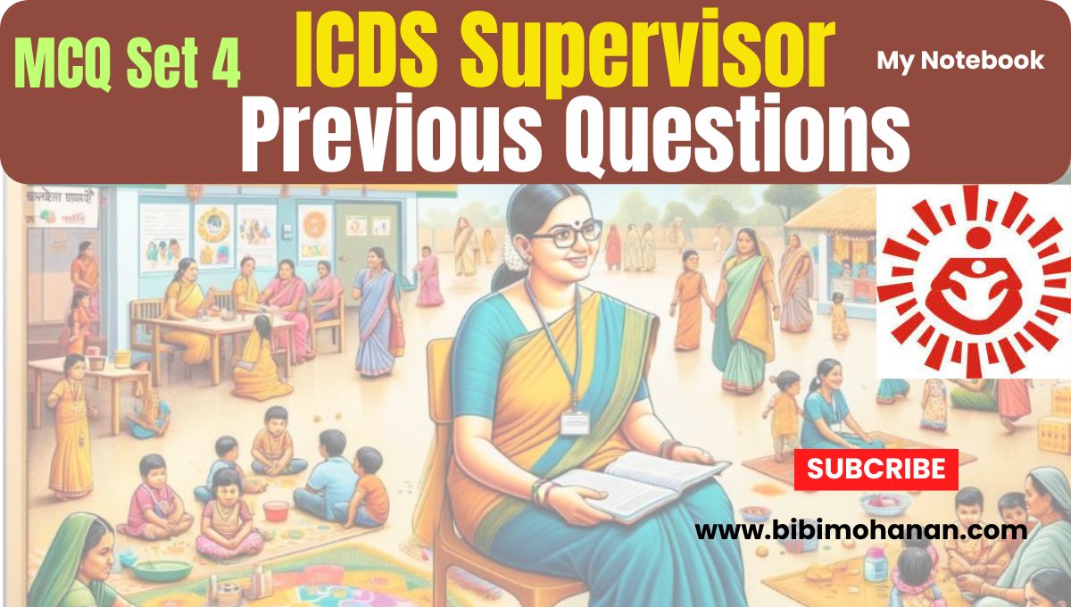 ICDS Supervisor Previous Questions mcq 4