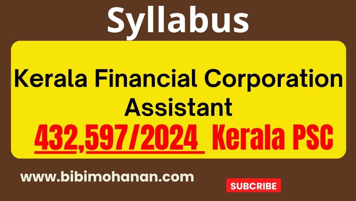 Kerala Financial Corporation Assistant syllabus