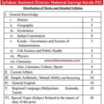 Syllabus Assistant Director National Savings Kerala PSC